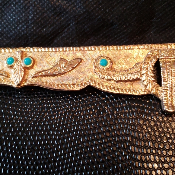 Vintage lizard print leather embellished handbag - Picture 7 of 8